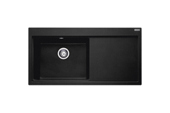 Mythos - Inbouwspoeltafel / 1000 x 515 mm / 1 bak / Onyx / Druipblad rechts